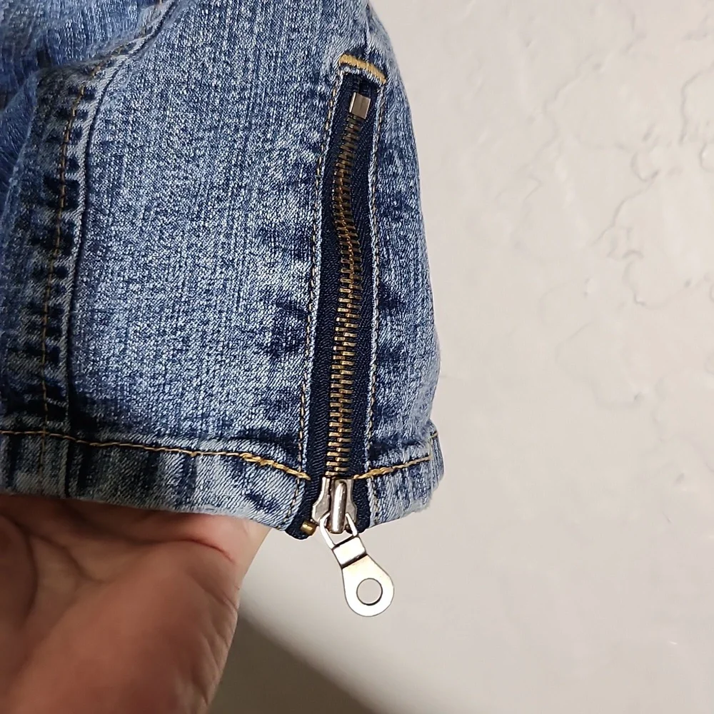 GASOLINE 4 Jean Side Zip Detail Mini Skirt with Belt Y2K